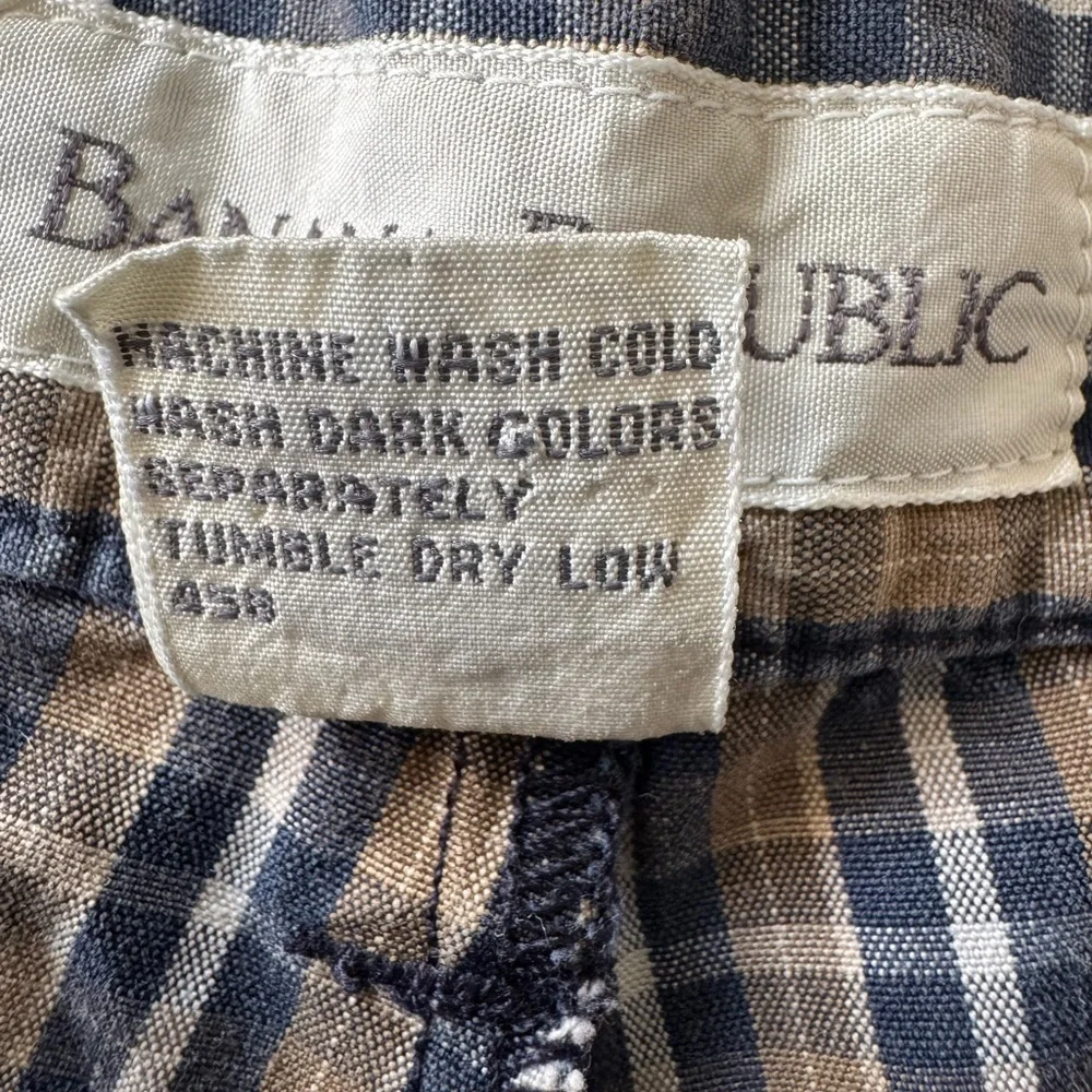Vintage Banana Republic 100% Cotton Men's Checkered Plaid Shorts Size 33